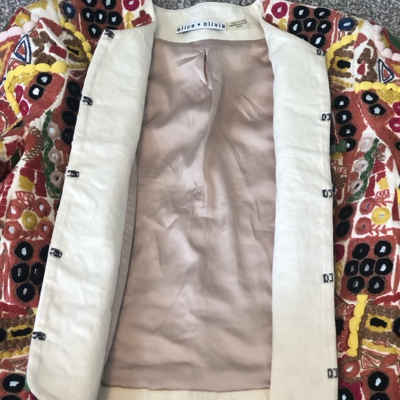 ALICE + OLIVIA Embroidered Multi Color Jacket sz XS - Picture 9 of 9